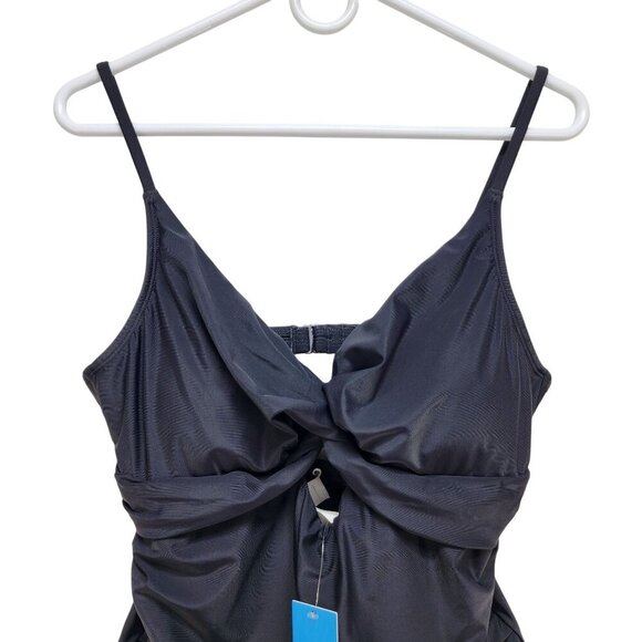 Cupshe Womens Black One-Piece Swimsuit Twist Front & Cutout Detail Size L - Picture 6 of 6